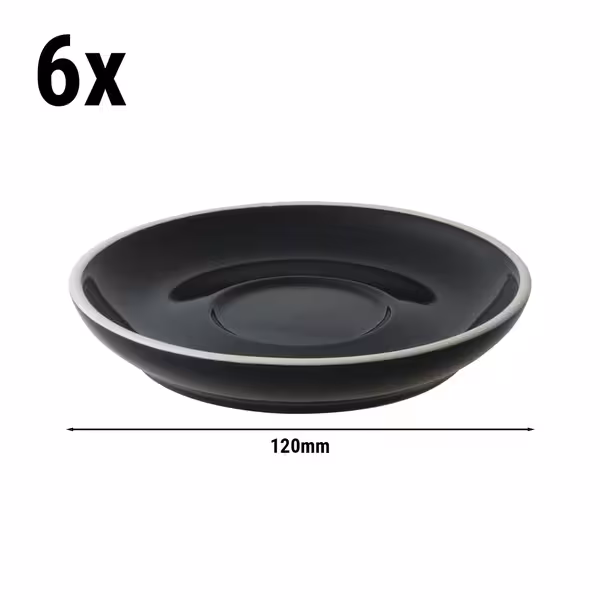 (6 kom) Colors - Tanjurić za kavu - Ø 120 mm - Crna