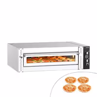 Electric Deck Pizza Oven - Single Deck - Refractory Stone Deck - 4 x Ø 34cm (13.4") - 230V 3 Phase - Mechanical Controls - up to 450°C