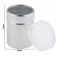 (6 Stück) Puderzucker- & Kakaostreuer - Edelstahl - 150ml - Höhe: 75mm