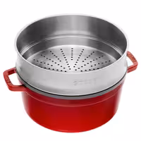 STAUB | Cocotte with Steamer Insert – Ø 260 mm – Cherry Red