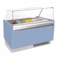 Ice Cream Display Freezer | LIAM - 1560mm - with LED lighting - for 13 x 5 litres Napoli pans - Light Blue - Static cooling