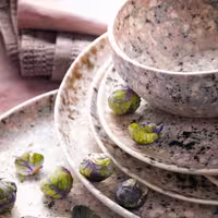 (6 pcs) Bowl - CONFETTI - Stoneware - round - Ø 140mm - Pink