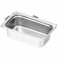 (6 szt.) Pojemnik GN 1/1 – stal nierdzewna – wysokość: 150 mm