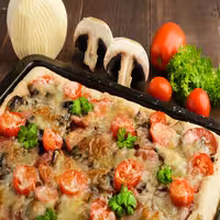 Pleh za pizzu - plavi čelik - 507x507 mm - Visina: 39 mm - neprijanjajući premaz