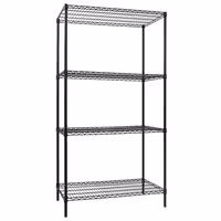 رفوف فولاذية - 900x450mm - عمق: 450 mm - 4 رفوف (قابلة للتعديل) - أسود - الحمولة: 180 kg