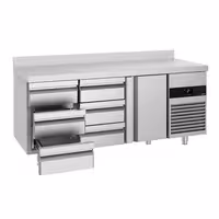 Commercial Counter Fridge PREMIUM - 1865x700mm - with 1 door - 6 drawers - with upstand - capacity 474 litres