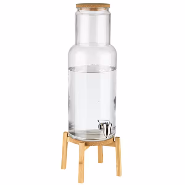 Musluklu Cam Şerbetlik - NORDIC WOOD - Standlı cam kavanoz - 7.5L