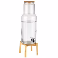 Musluklu Cam Şerbetlik - NORDIC WOOD - Standlı cam kavanoz - 7.5L