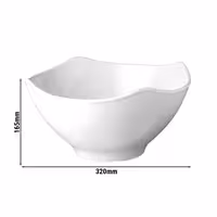(6 adet) Kase - GLOBAL BUFFET - Melamin - 4,5L - köşeli - 320x320mm - Derinlik:165mm - Beyaz