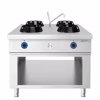 Plinski wok štednjak - otočna izvedba - 56,0 kW - 4 plamenika - uključuje 2 slavine