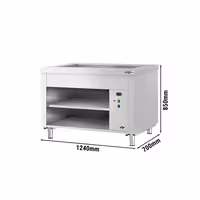 Buffettheke KOPENHAGEN - 1240mm - mit Bainmarie - für 3x GN 1/1 - Edelstahl