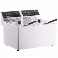 Električna friteza s dva korita - 8+8 L - 6,5 kW - stolna