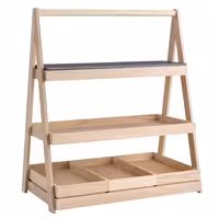 Açık Büfe Teşhir Standı - VALO - köşeli - Eiken ağacı - Kahverengi - 555x325x640mm - 3 kat ile - GN 1/1 & GN 2/4 ile uyumlu