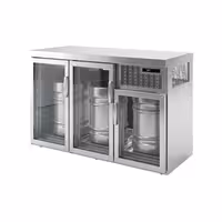 Šankovski hladnjak za pivske bačve - 3x50 l bačve - 1600 x 600 mm - sa 3 staklena vrata