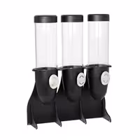Commercial Cereal Dispenser - triple - Ø115mm - Rotary Dispense - Stainless Steel Stand