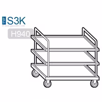 Carrello di servizio - 1000x500mm - con 3 ripiani