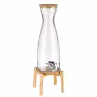 Musluklu Cam Şerbetlik - FRESH WOOD - Standlı cam hazne - 4.5L - Bambu - dâhil: Stand ayağı, Kork kapak, Kork altlık, Paslanmaz çelik musluk