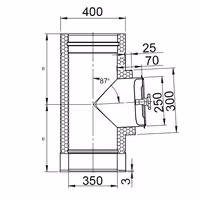 Ravna cijev za čišćenje - od nehrđajućeg čelika - Duljina: 476 mm - Ø 350 mm