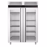 Szafa chłodnicza PREMIUM – stal nierdzewna – GN 2/1 – 1400 L – z 2 drzwiami szklanymi – z izolacją 85 mm