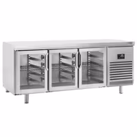 Stół chłodniczy barowy do napojów Premium PLUS – 2185 x 800 mm – z 3 drzwiami szklanymi
