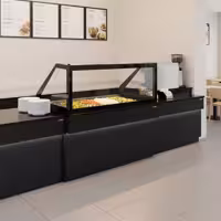 Kassentisch TORONTO - 900mm - schwarze Front - schwarze Granit-Arbeitsplatte