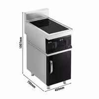 Indukcijska ploča – 7 kW – 2 zone kuhanja – uključujući donju jedinicu s jednim vratima