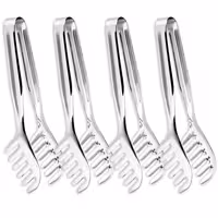 (4 uds) Pinza para pasta - Ranurada - Longitud: 210mm - Acero inoxidable