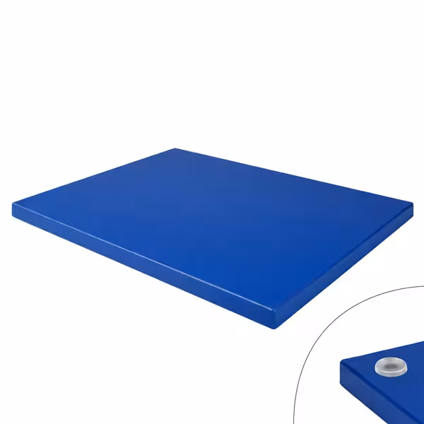 Neslīdošs griešanas dēlis - 300x500 mm - Biezums: 20 mm - HACCP atbilstošs - PE500 (HDPE) polietilēns - Zils - Var mazgāt trauku mazgājamā mašīnā