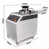 Pekarski zaokruživač tijesta - za tijesto za pizzu i kruh - 1,50 kW - Raspon težine: ~20–1.000 g - 600x1.340 mm - max. 2500 kom/h