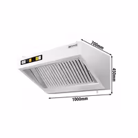Commercial Wall-Mounted Extraction Canopy - with Motor - 1000mm - Speed Controller, Baffle Filters & LED Lighting
