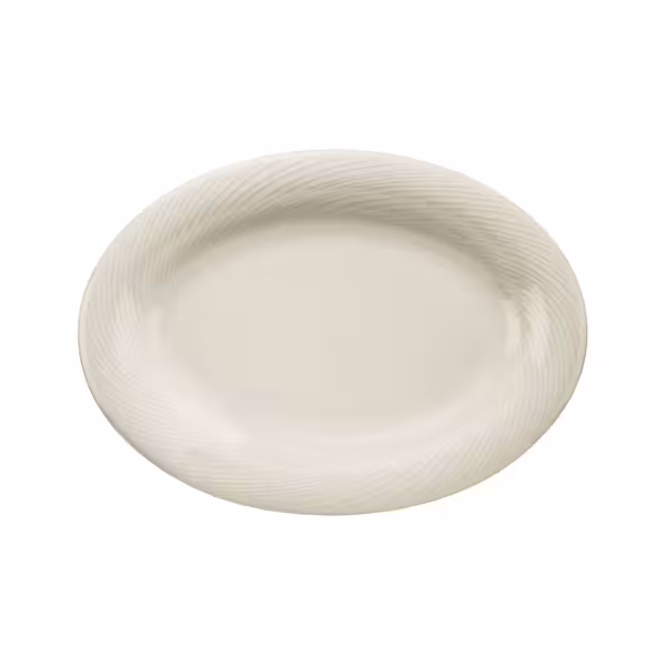 (6 adet) SEMPRE - Sunum Tabağı - Oval - Porselen, 230x230mm, Krem
