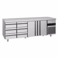 Commercial Counter Fridge PREMIUM - 2330x700mm - with 2 doors - 6 drawers - capacity 632 litres