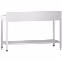 طاولة عمل ستانلس ستيل PREMIUM - 1400x600mm - مع رف سفلي & حاجز خلفي