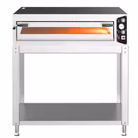 Electric Deck Pizza Oven - Single Deck - Refractory Stone Deck - 6 x Ø 35cm (13.8") - Mechanical Controls - up to 450°C - incl. Base frame