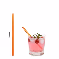 (50 adet) Cam Pipet - 150mm - ø 8mm - düz - Neon Turuncu - dahil 1 Naylon Temizlik Fırçası