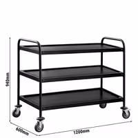 Kolica za posluživanje - 1200x600 mm - s 3 polica - 40 kg po polici
