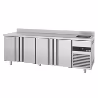Rashladni pult PREMIUM - 2360x720 mm - 540 l - Ventilirano hlađenje - s 4 vrata - s 1 korita - Leđni podignuti rub