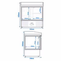 Table réfrigérée à pizza ECO - 935 x 700 mm - avec 1 porte et 2 tiroirs