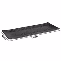 (6 pcs) Serving Tray - DARK WAVE - Melamine - 290x120mm - Height: 15mm - Black