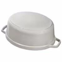 STAUB | Cocotte Oval Enamelled Cast Iron Casserole Dish – 310 mm Oval – White Truffle