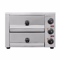 Electric Pizza Oven - Double Deck - 1+1 - Ø 33cm (13") - 230V Single Phase - Mechanical Controls - up to 300°C