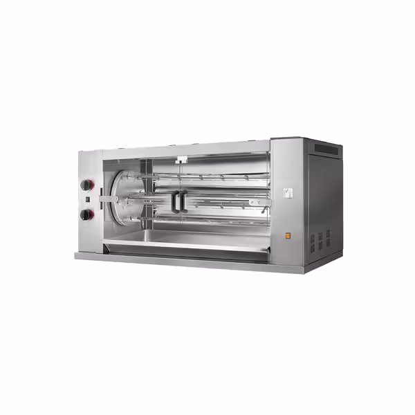 Commercial Gas Chicken Rotisserie Oven - 18.6kW - with 4 Skewers for up to 24 chickens