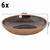 (6 pcs) Dessert Bowl - Wisteria - Stoneware - round - Ø 160mm - Green/Beige