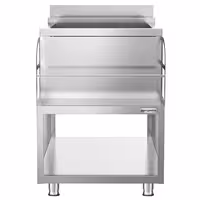 Koktel stanica - inox - 600x600 mm - s 3 hladna bazena s odvodom & Šipka za čuvanje boca