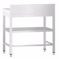 طاولة عمل ستانلس ستيل PREMIUM - 600x600mm - مع رف سفلي & حاجز خلفي & تدعيم