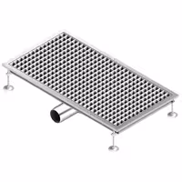 Podni odvod od nehrđajućeg čelika – 750 x 400 mm – ugradnja u ravnini s podom i bočni izlaz – Ø 70 mm