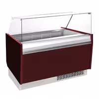 Ice Cream Display Freezer | LIAM - 1560mm - Static cooling - with LED lighting - for 13+13 x 5 litres Napoli pans - Granatrot