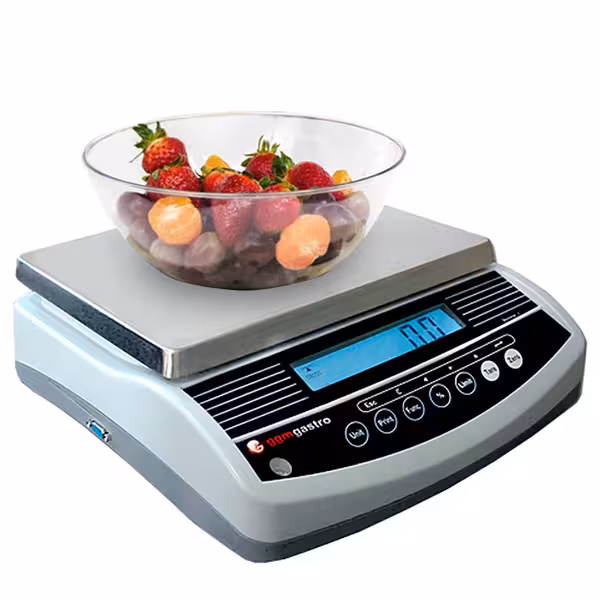 Cântar de bucătărie digital etalonat, până la 6 kg – Precizie: 2 grame – Suprafață de cântărire: 300 x 235 mm