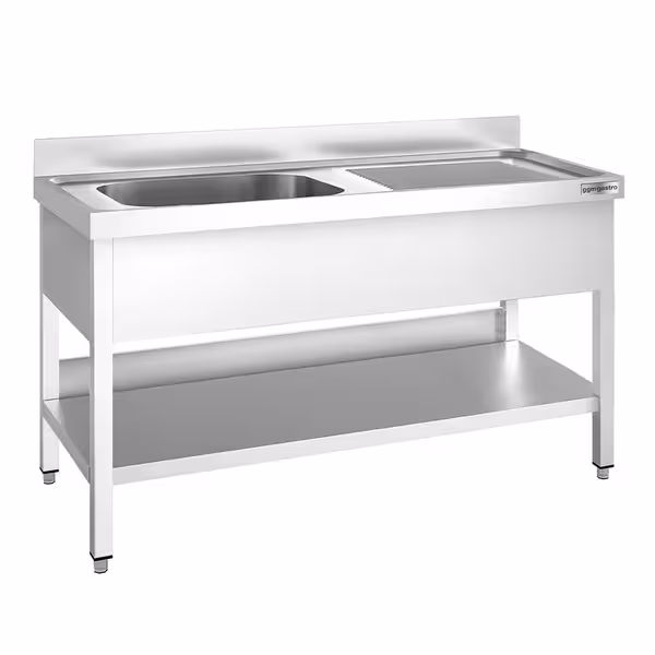 Sudoper PREMIUM - 1600x600 mm - s donjom policom - s 1 koritom - korito lijevo - inox