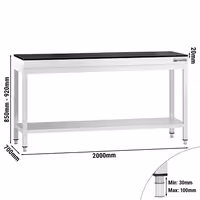 RST-työpöytä PREMIUM - 2000x700 mm - alatasolla - sis. graniittityötason